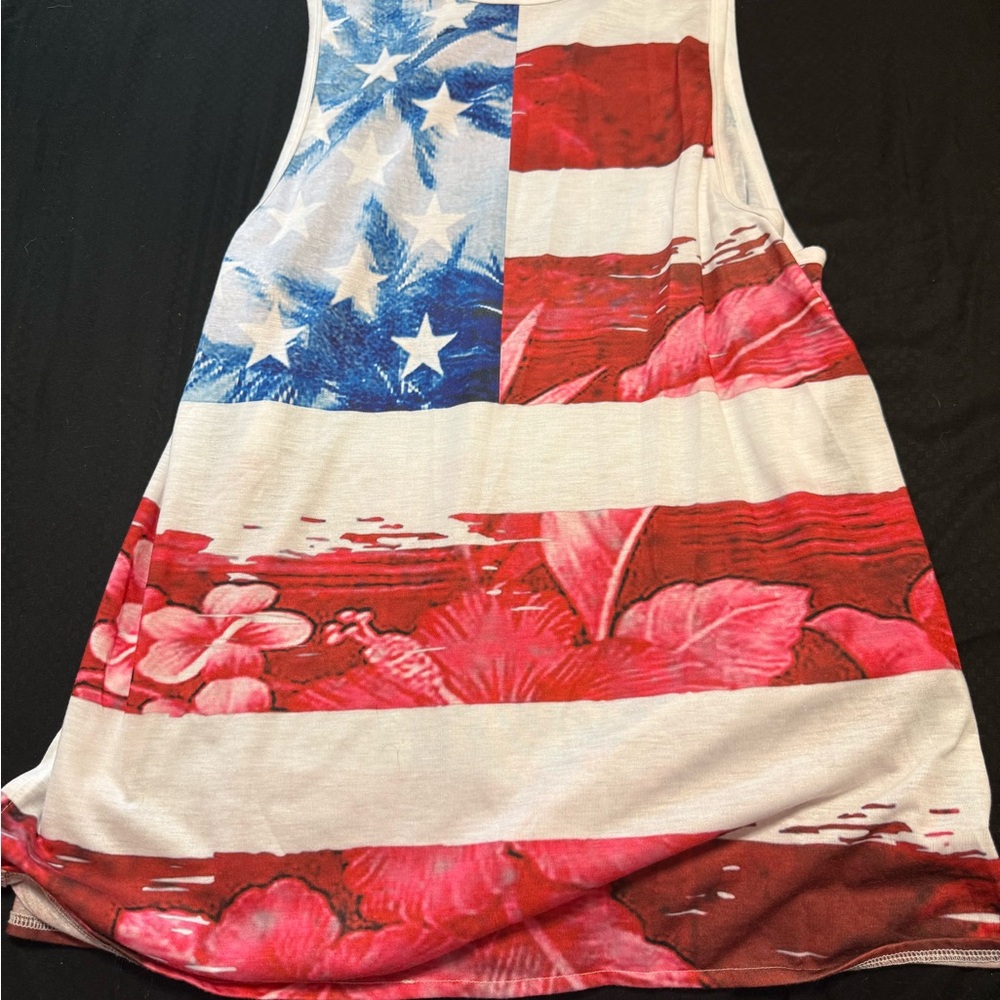 VENUS Red, White, and Blue Tank Top